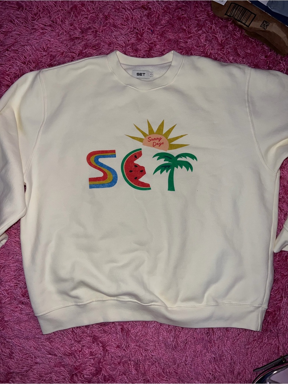 Cream Set Active 'Sunny Days' Summer Drop Graphic Crewneck Sweatshirt